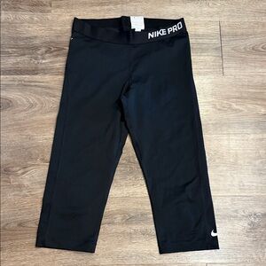Nike Capri Leggings Womens Small Black Pro Combat Training Pants Size L